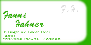 fanni hahner business card